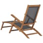 vidaXL Tumbona con reposapiés madera maciza de teca negra vidaXL Tumbona con reposapiés madera maciza de teca negra