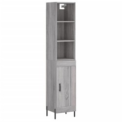 vidaXL Aparador alto madera contrachapada gris Sonoma 34,5x34x180 cm