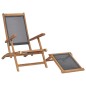 vidaXL Tumbona con reposapiés madera maciza de teca negra vidaXL Tumbona con reposapiés madera maciza de teca negra