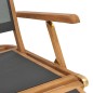 vidaXL Tumbona con reposapiés madera maciza de teca negra vidaXL Tumbona con reposapiés madera maciza de teca negra