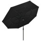 vidaXL Sombrilla de 3 niveles con poste de aluminio negra 3,5 m vidaXL Sombrilla de 3 niveles con poste de aluminio negra 3,5 m