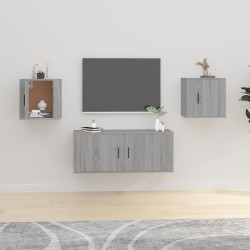vidaXL Muebles para TV de pared 2 uds gris Sonoma 40x34,5x40 cm