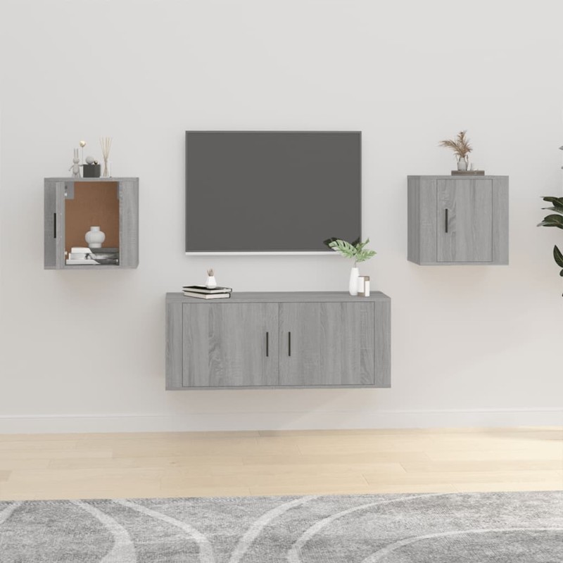 vidaXL Muebles para TV de pared 2 uds gris Sonoma 40x34,5x40 cm vidaXL Muebles para TV de pared 2 uds gris Sonoma 40x34,5x40 cm