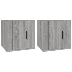 vidaXL Muebles para TV de pared 2 uds gris Sonoma 40x34,5x40 cm