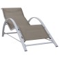 vidaXL Tumbonas con mesita 2 unidades aluminio gris taupe vidaXL Tumbonas con mesita 2 unidades aluminio gris taupe
