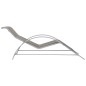 vidaXL Tumbonas con mesita 2 unidades aluminio gris taupe vidaXL Tumbonas con mesita 2 unidades aluminio gris taupe