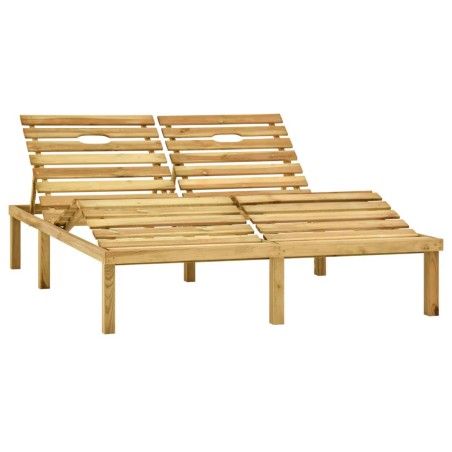 vidaXL Tumbona doble de madera de pino impregnada verde