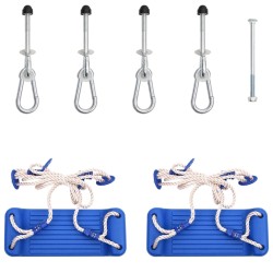  vidaXL Columpios con cuerdas 2 unidades polietileno azul 37x15 cm