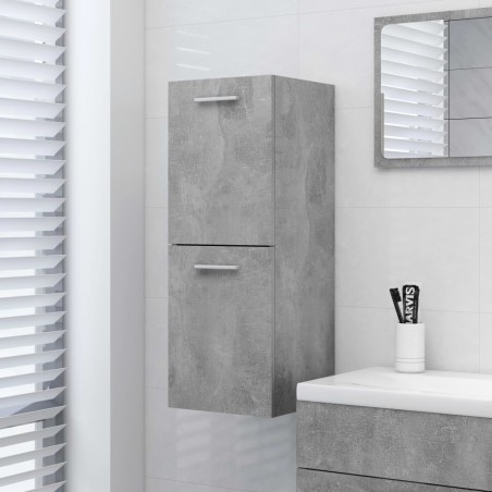 vidaXL Armario de baño madera contrachapada gris hormigón 30x30x80 cm