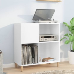vidaXL Mueble discos madera contrachapada blanco brillo 84,5x38x89 cm