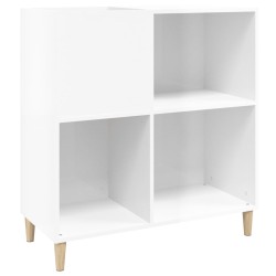 vidaXL Mueble discos madera contrachapada blanco brillo 84,5x38x89 cm