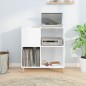vidaXL Mueble discos madera contrachapada blanco brillo 84,5x38x89 cm vidaXL Mueble discos madera contrachapada blanco brillo 84,5x38x89 cm