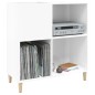 vidaXL Mueble discos madera contrachapada blanco brillo 84,5x38x89 cm vidaXL Mueble discos madera contrachapada blanco brillo 84,5x38x89 cm