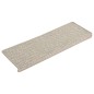 vidaXL Alfombrilla autoadhesiva escalera sisal 15 uds 65x21x4 cm