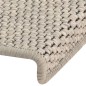 vidaXL Alfombrilla autoadhesiva escalera sisal 15 uds 65x21x4 cm