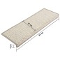 vidaXL Alfombrilla autoadhesiva escalera sisal 15 uds 65x21x4 cm