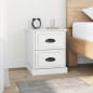 vidaXL Mesita de noche madera contrachapada blanco brillo 39x39x47,5cm