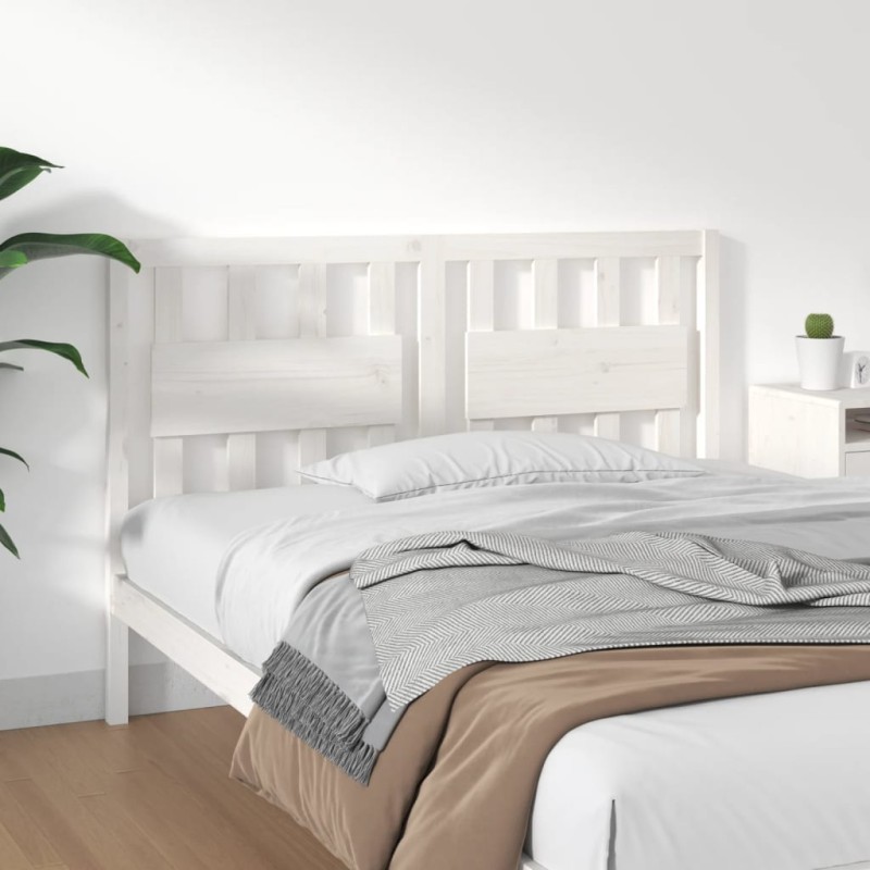 vidaXL Cabecero de cama madera maciza de pino blanco 145,5x4x100 cm vidaXL Cabecero de cama madera maciza de pino blanco 145,5x4x100 cm
