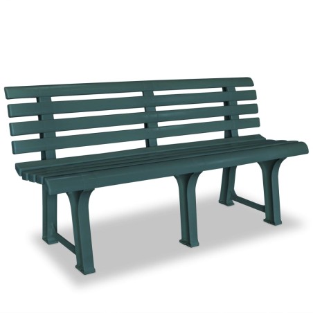 vidaXL Banco de jardín 145,5 cm plástico verde