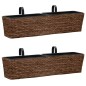 vidaXL Conjunto de jardineras 2 piezas jacinto de agua marrón vidaXL Conjunto de jardineras 2 piezas jacinto de agua marrón