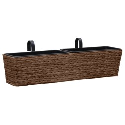 vidaXL Conjunto de jardineras 2 piezas jacinto de agua marrón