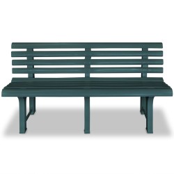 vidaXL Banco de jardín 145,5 cm plástico verde