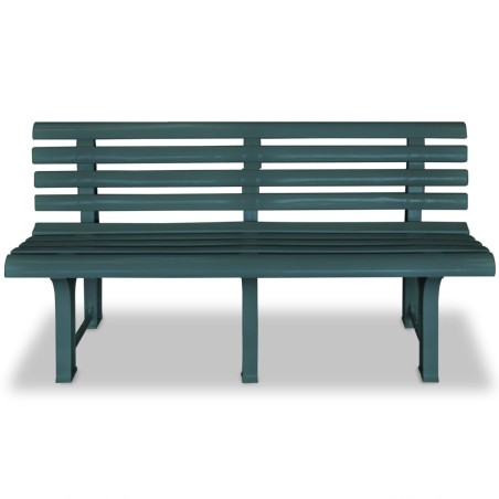vidaXL Banco de jardín 145,5 cm plástico verde