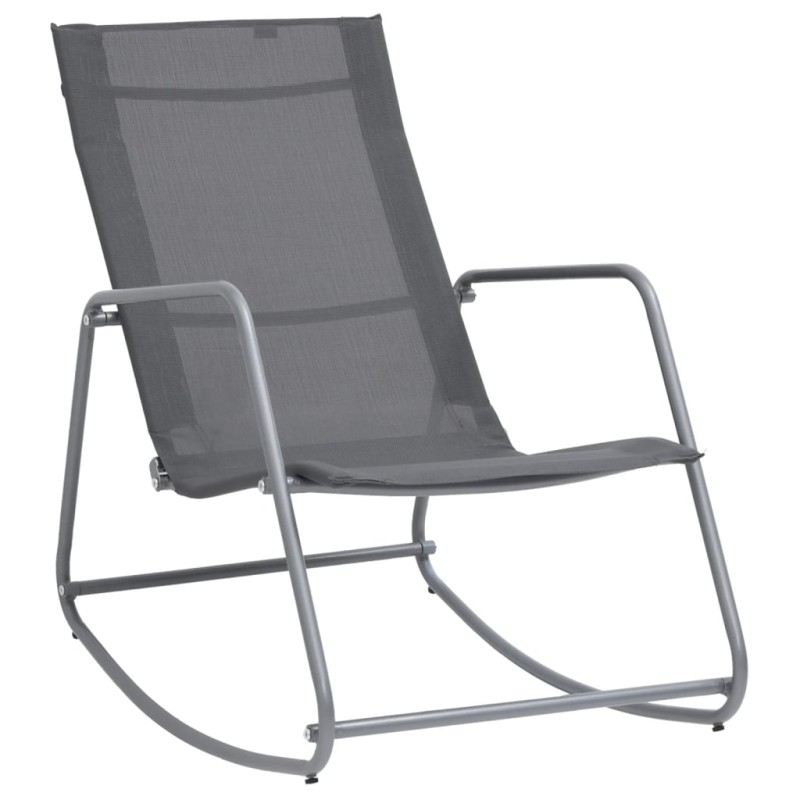 vidaXL Balancín mecedora de jardín textilene gris 95x54x85 cm vidaXL Balancín mecedora de jardín textilene gris 95x54x85 cm