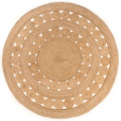 vidaXL Alfombra redonda de yute trenzado 210 cm