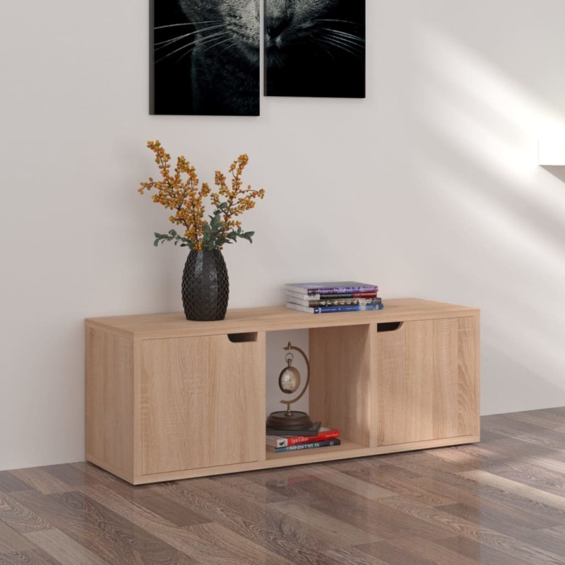 vidaXL Mueble de TV madera ingeniería roble Sonoma 88,5x27,5x30,5 cm vidaXL Mueble de TV madera ingeniería roble Sonoma 88,5x27,5x30,5 cm