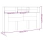 vidaXL Mueble cabecero color roble ahumado 180x19x103,5 cm vidaXL Mueble cabecero color roble ahumado 180x19x103,5 cm