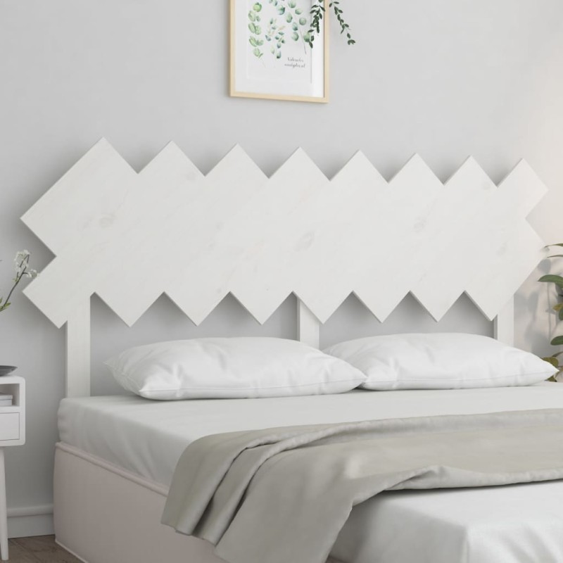 vidaXL Cabecero de cama madera maciza de pino blanco 159,5x3x80,5 cm vidaXL Cabecero de cama madera maciza de pino blanco 159,5x3x80,5 cm