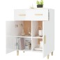 vidaXL Aparador de madera contrachapada blanco brillante 69,5x34x89 cm vidaXL Aparador de madera contrachapada blanco brillante 69,5x34x89 cm