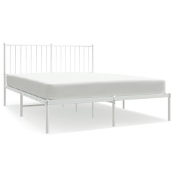 vidaXL Estructura de cama de metal con cabecero blanca 140x190 cm