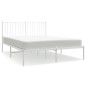 vidaXL Estructura de cama de metal con cabecero blanca 140x190 cm