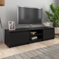vidaXL Mueble de TV madera contrachapada negro 140x40x35,5 cm