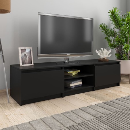 vidaXL Mueble de TV madera contrachapada negro 140x40x35,5 cm