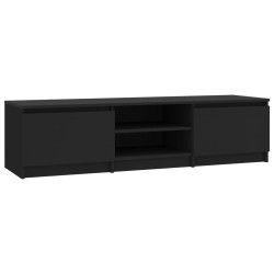 vidaXL Mueble de TV madera contrachapada negro 140x40x35,5 cm