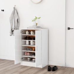 vidaXL Mueble zapatero de madera contrachapada blanco 60x35x92 cm