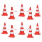 vidaXL Juego de conos con cadena 10 m rojo y blanco vidaXL Juego de conos con cadena 10 m rojo y blanco