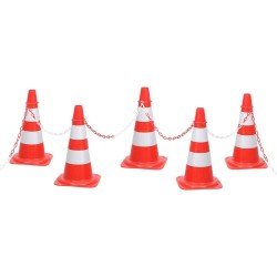 vidaXL Juego de conos con cadena 10 m rojo y blanco