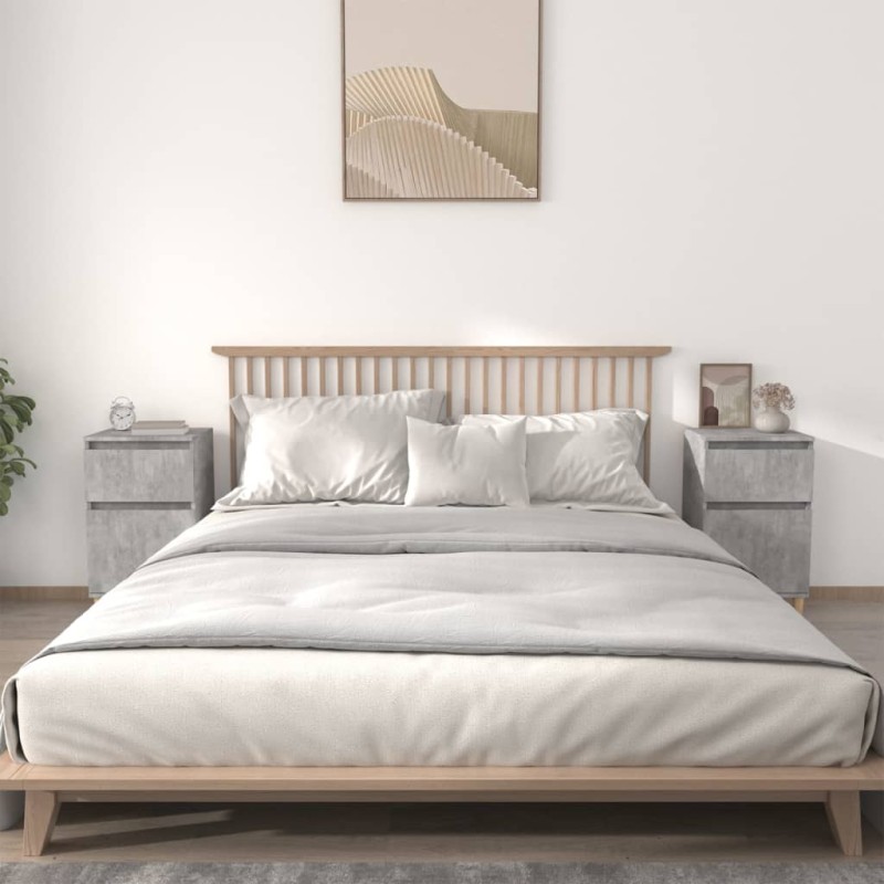 vidaXL Mesitas de noche 2 uds gris hormigón 40x35x70 cm vidaXL Mesitas de noche 2 uds gris hormigón 40x35x70 cm