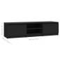 vidaXL Mueble de TV madera contrachapada negro 140x40x35,5 cm vidaXL Mueble de TV madera contrachapada negro 140x40x35,5 cm
