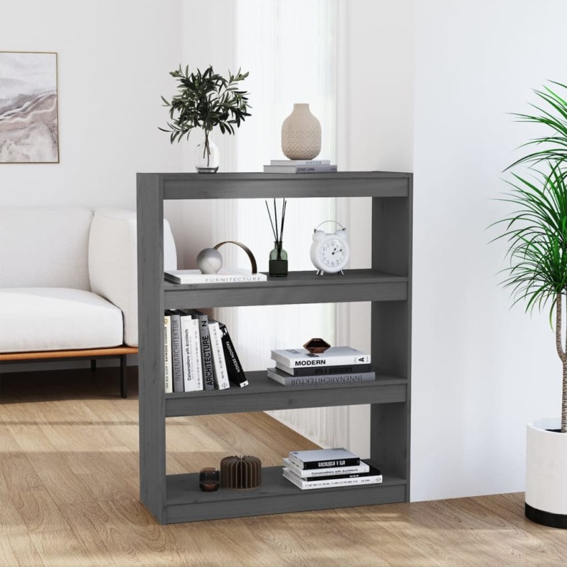 vidaXL Estantería/divisor de espacios madera pino gris 80x30x103,5 cm vidaXL Estantería/divisor de espacios madera pino gris 80x30x103,5 cm