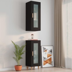 vidaXL Armario de pared colgante negro 34,5x34x90 cm