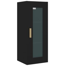 vidaXL Armario de pared colgante negro 34,5x34x90 cm