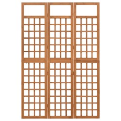 vidaXL Biombo/Enrejado de 3 paneles madera maciza abeto 121x180,5 cm