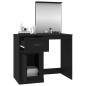 vidaXL Tocador con espejo madera contrachapada negro 90x50x132,5 cm vidaXL Tocador con espejo madera contrachapada negro 90x50x132,5 cm