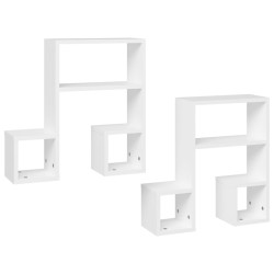 vidaXL Estantes de pared 2 uds madera contrachapada blanco 50x15x50 cm