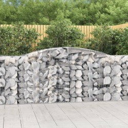 vidaXL Cesta gaviones forma arco hierro galvanizado 400x50x100/120 cm